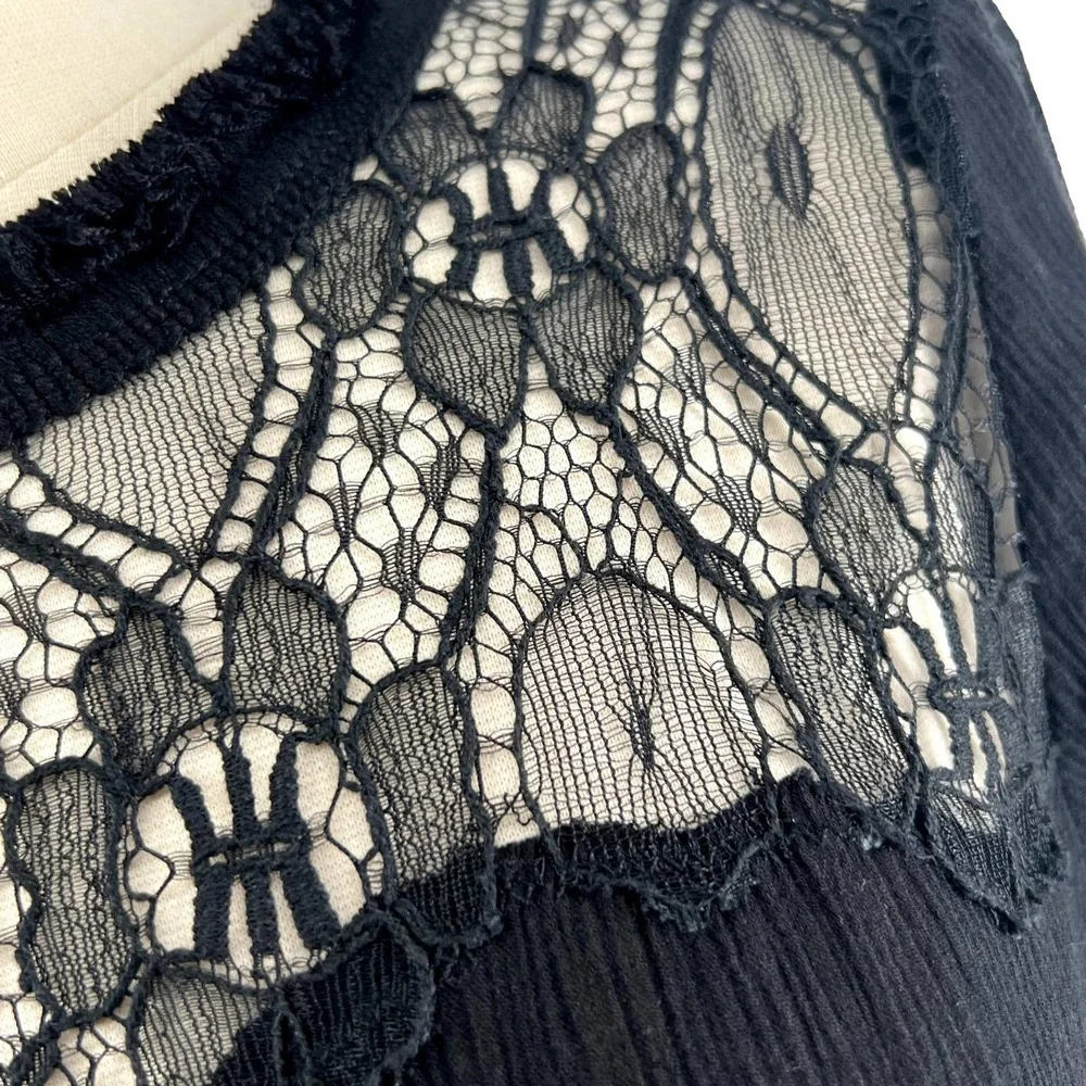 Sea New York Black Lace Crepe Drop Waist Tunic Dress EUC - Picture 4 of 12